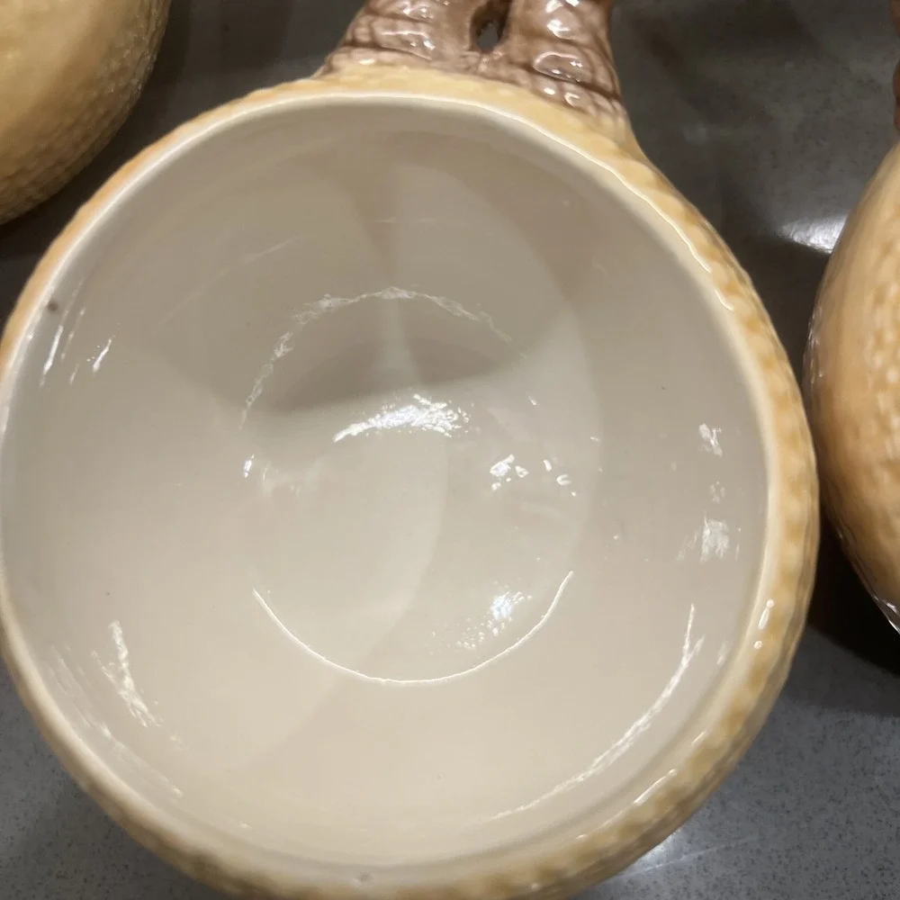 VTG Sittre Ceramics Tureen Bowl Set With Mugs Rope Pattern 1982 RARE COLOR